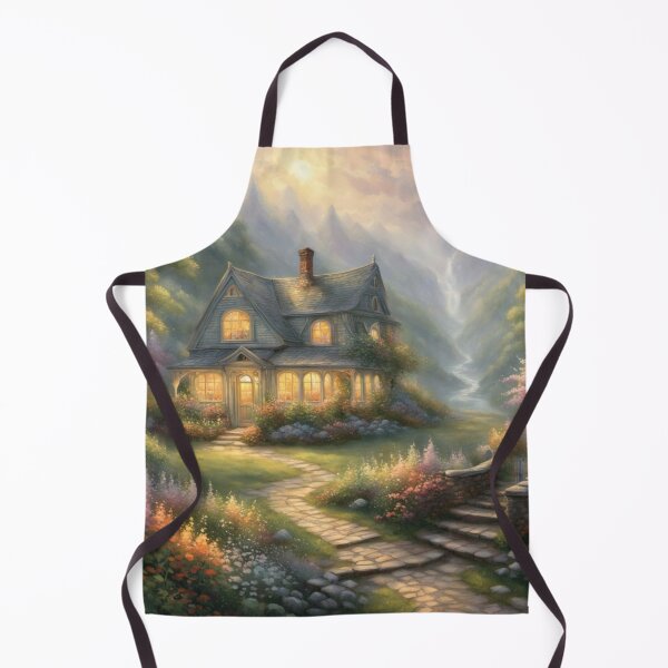 Item preview, Cozy Cottage in Enchanted Garden with Misty Mountain Backdrop designed and sold by Uniquely Yours.