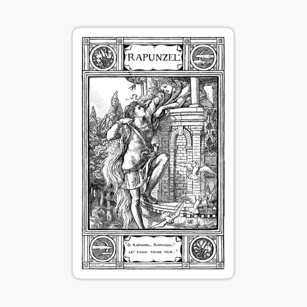 Artikel-Vorschau von ORapunzel – Illustration von Walter Crane (1914), designt und verkauft von FablesAndFrames.