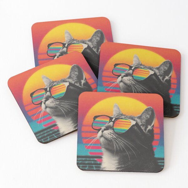 Item preview, 80s Vaporwave Cat Retro Style designed and sold by clickmouse.