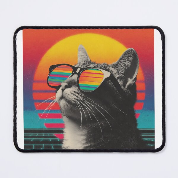 Item preview, 80s Vaporwave Cat Retro Style designed and sold by clickmouse.