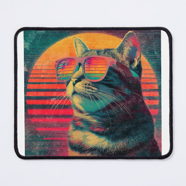 Item preview, 80s Vaporwave Cat Retro Style designed and sold by clickmouse.