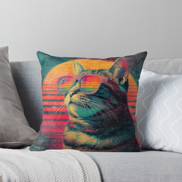 Item preview, 80s Vaporwave Cat Retro Style designed and sold by clickmouse.