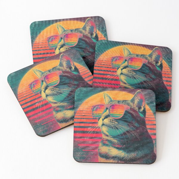 Item preview, 80s Vaporwave Cat Retro Style designed and sold by clickmouse.