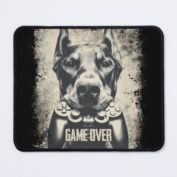Item preview, Game Over Doberman – Funny Gamer Dog Controller designed and sold by Gaviani Design Studio.