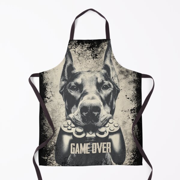 Item preview, Game Over Doberman – Funny Gamer Dog Controller designed and sold by Gaviani Design Studio.