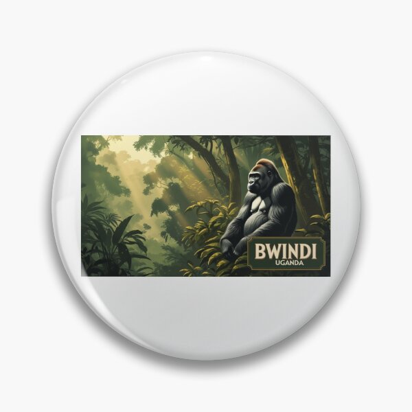 Item preview, Bwindi Uganda vintage design with gorilla and African jungle designed and sold by StormArte.