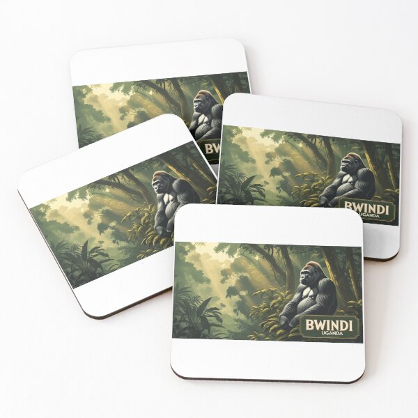 Item preview, Bwindi Uganda vintage design with gorilla and African jungle designed and sold by StormArte.