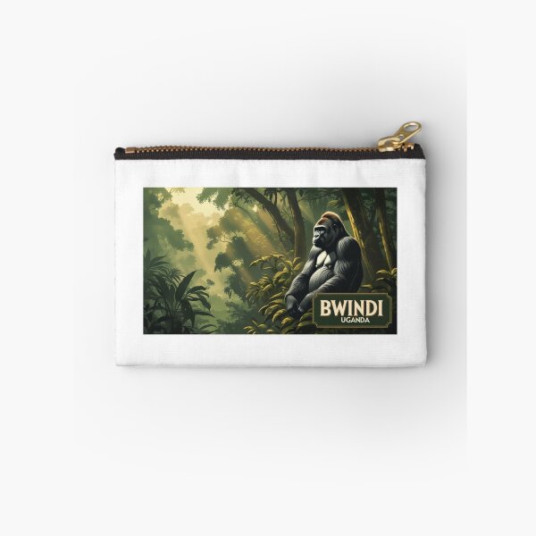 Item preview, Bwindi Uganda vintage design with gorilla and African jungle designed and sold by StormArte.