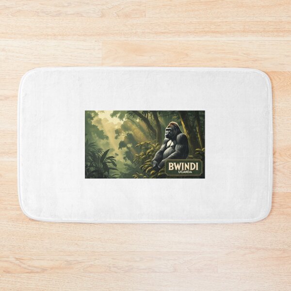 Item preview, Bwindi Uganda vintage design with gorilla and African jungle designed and sold by StormArte.