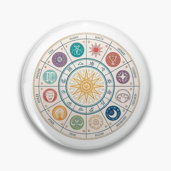 Item preview, Zodiac wheel with 12 signs designed and sold by Lucky 777.