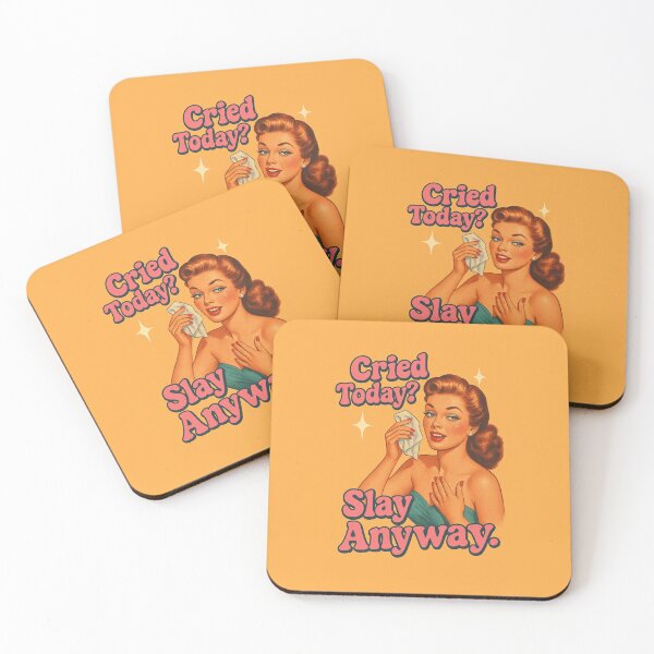 Item preview, Cried Today? Slay Anyway – Retro Pin-Up Mental Health Design | Empowering Self-Care Quote designed and sold by Rest Babe.