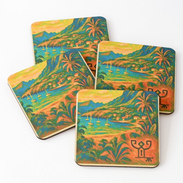 Item preview, Hiva Oa Souvenir – The Marquesas Islands | Vintage Illustration designed and sold by Marquises Évasions .