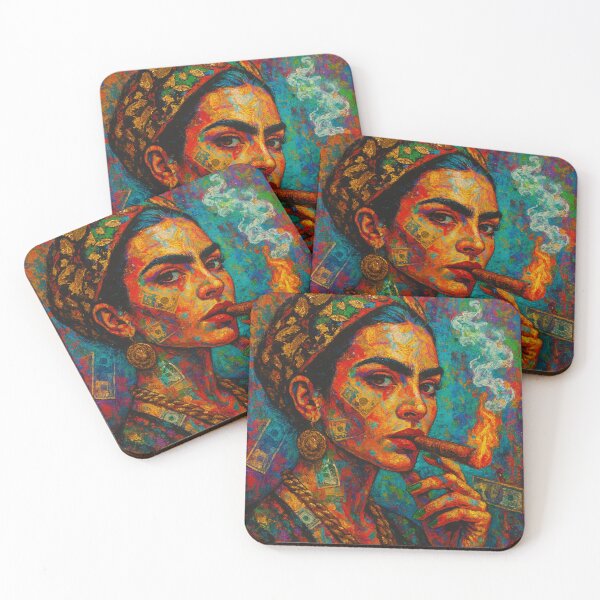 Item preview, Bold Latina Woman Smoking Cigar in Vibrant Pop Art Money Collage designed and sold by -DEEWOLF-.