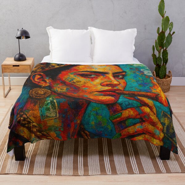 Item preview, Bold Latina Woman Smoking Cigar in Vibrant Pop Art Money Collage designed and sold by -DEEWOLF-.