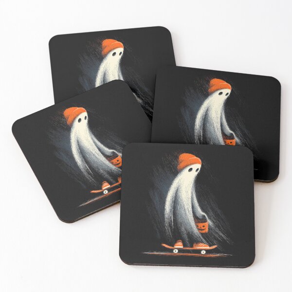 Item preview, Cute Halloween Ghost Skateboarding designed and sold by blackdogshop.