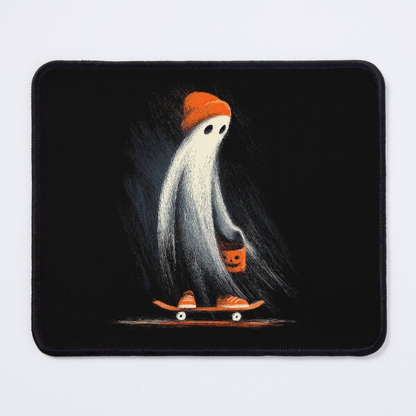 Item preview, Cute Halloween Ghost Skateboarding designed and sold by blackdogshop.