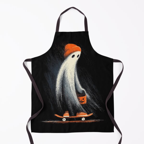 Item preview, Cute Halloween Ghost Skateboarding designed and sold by blackdogshop.