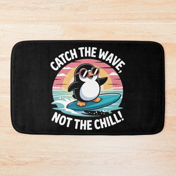 Item preview, Catch the Wave, Not the Chill! – Cool Surfing Penguin T-Shirt designed and sold by JaroPrints.