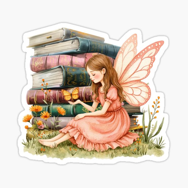 Fantasy books - reading fairy Sticker Sticker