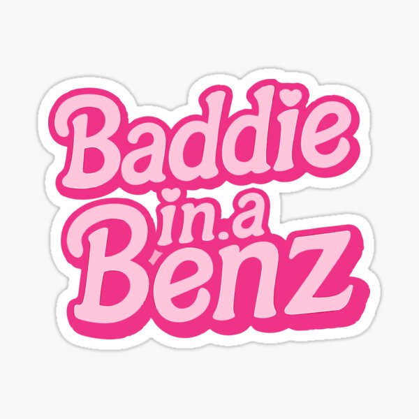 Item preview, Baddie in a Benz Pink Aesthetic Girly Sticker Design designed and sold by -DEEWOLF-.