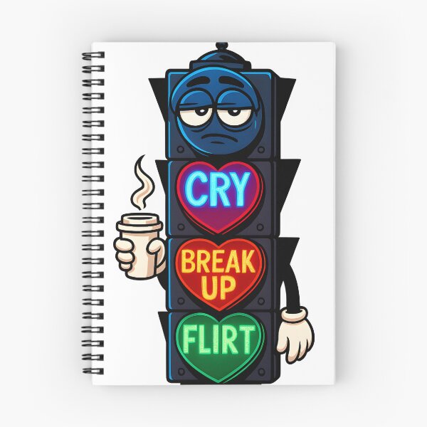 Item preview, Funny Heart Traffic Light Meme – "Cry, Break Up, Flirt" – Cute Urban Neon Design designed and sold by Uglyandcute.