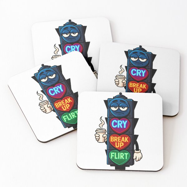 Item preview, Funny Heart Traffic Light Meme – "Cry, Break Up, Flirt" – Cute Urban Neon Design designed and sold by Uglyandcute.