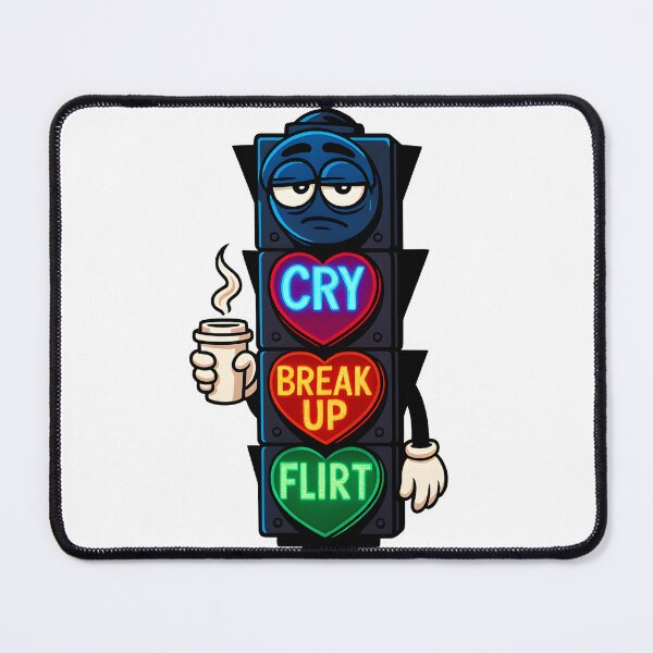 Item preview, Funny Heart Traffic Light Meme – "Cry, Break Up, Flirt" – Cute Urban Neon Design designed and sold by Uglyandcute.