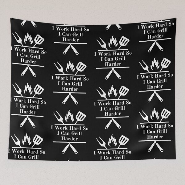 Item preview, I Work Hard So I Can Grill Harder – Funny Labor Day BBQ Design designed and sold by Lunaria Arts.