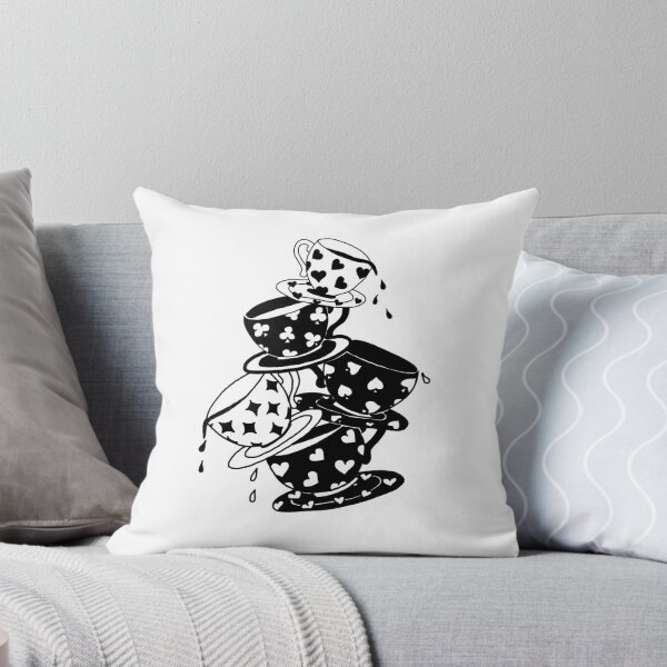 Item preview, Time for Tea - Teacups in Black and White Alice in Wonderland designed and sold by rossartstudio.