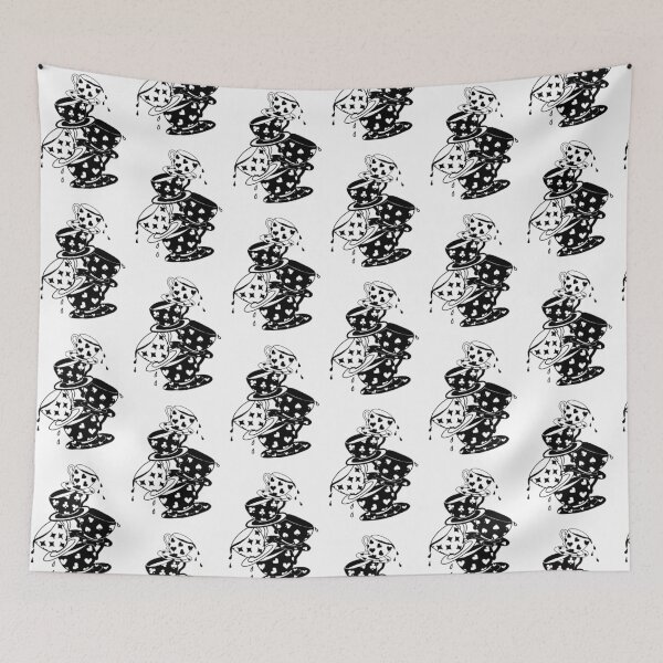 Item preview, Time for Tea - Teacups in Black and White Alice in Wonderland designed and sold by rossartstudio.