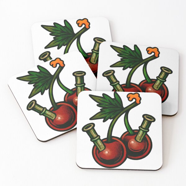 Item preview, Cherry Bongs | Retro Cannabis-Inspired Tattoo Art designed and sold by Wake and Bake.