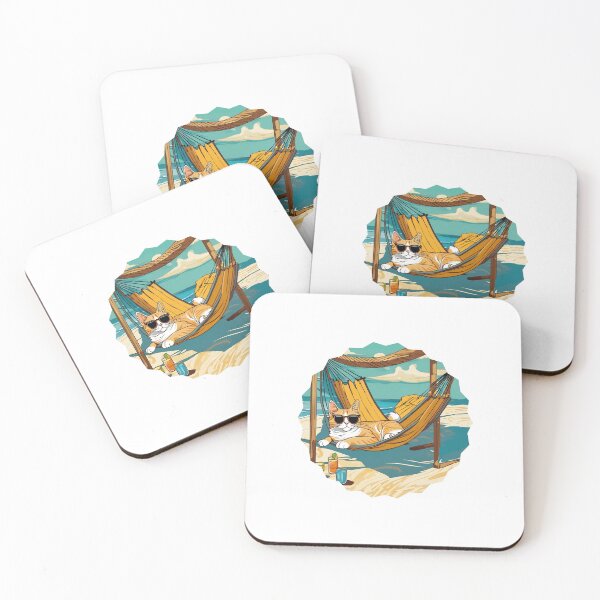 Item preview, lazy summer-CAT enjoying his summer-Cat on the beach designed and sold by designkb.
