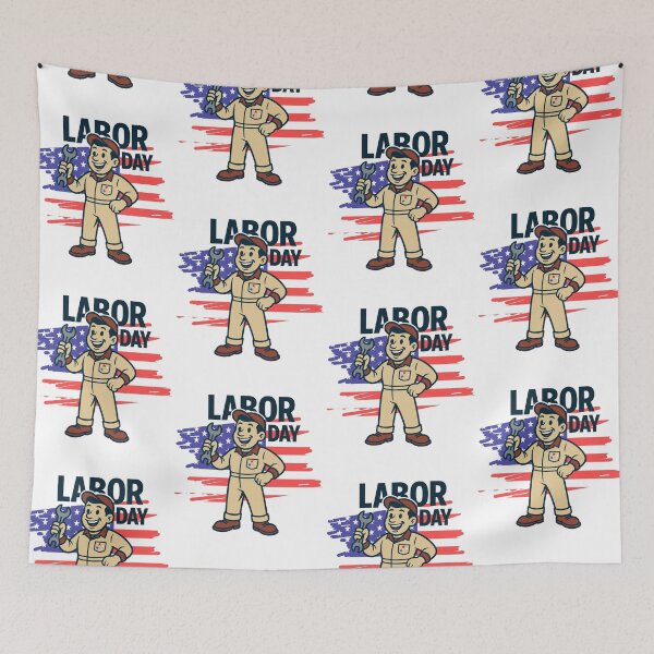 Item preview, Labor Day Mechanic – Retro Patriotic Worker Design designed and sold by Lunaria Arts.