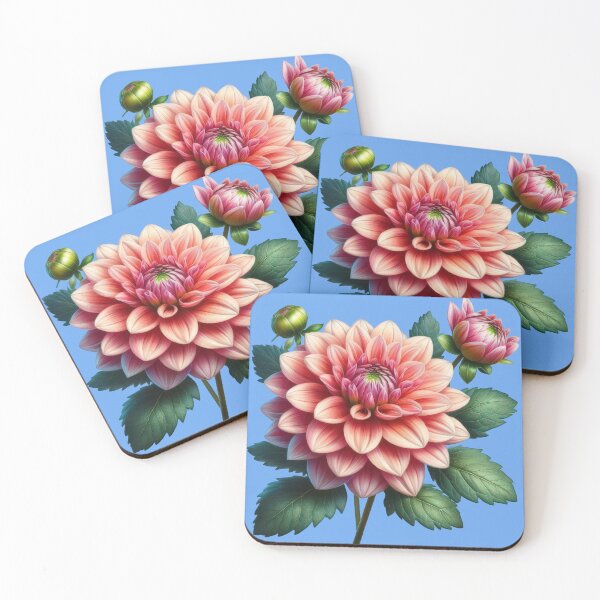 Item preview,  Elegant Pink and Peach Dahlia Flower designed and sold by IraBum.