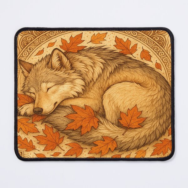 Item preview, "Boho Autumn Slumber – Sleeping Wolf" designed and sold by alw951.