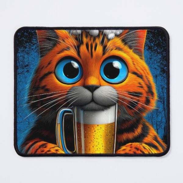 Item preview, Funny Cat Drinking Beer Illustration for Oktoberfest designed and sold by Maryna_Reine.