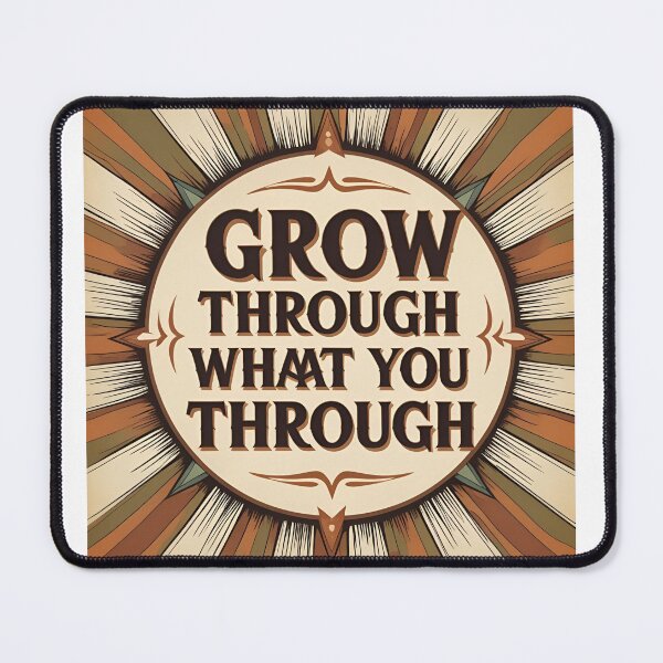 Item preview, Grow Through What You Go Through – Botanical Retro Sun designed and sold by ASKprints.