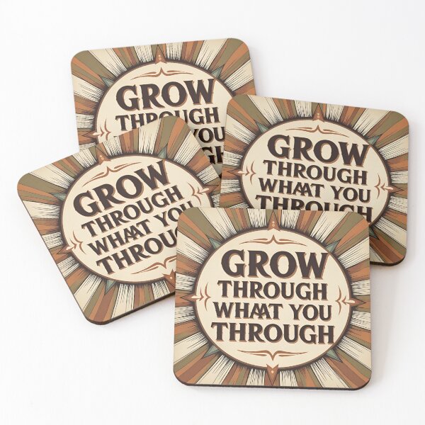 Item preview, Grow Through What You Go Through – Botanical Retro Sun designed and sold by ASKprints.