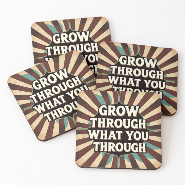 Item preview, Grow Through What You Go Through – Botanical Retro Sun designed and sold by ASKprints.
