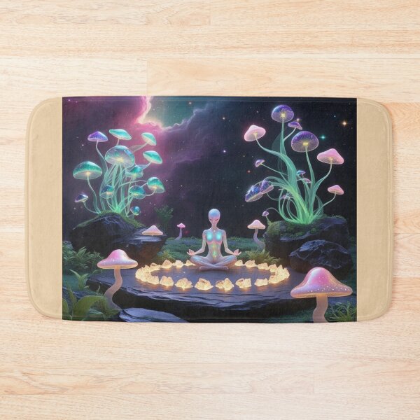 Item preview, Cosmic Bloom : Meditating Alien in a Psychedelic Space Garden designed and sold by Nature's Palette.