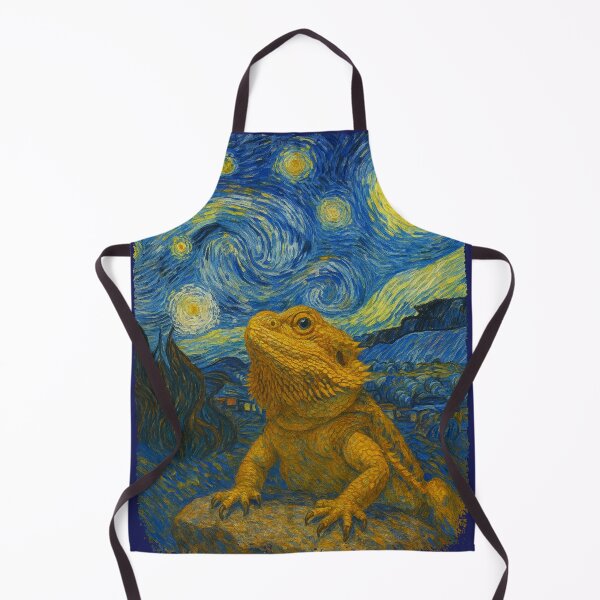Item preview, Bearded Dragon Admiring Moon Starry Night Van Gogh Funny designed and sold by d247.