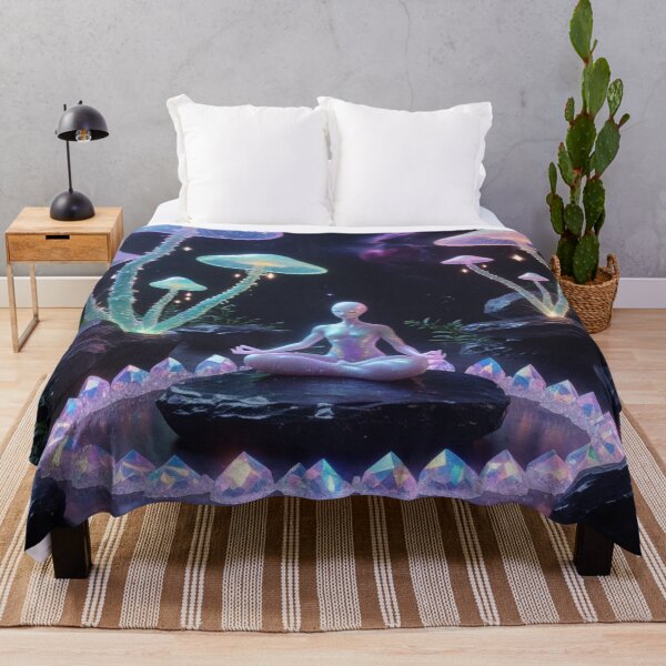 Item preview, Cosmic Bloom : Meditating Alien in a Galactic Garden designed and sold by Nature's Palette.