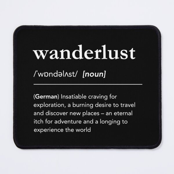 Item preview, Wanderlust Definition, Bold White on Black Travel Design designed and sold by lagunaklein.