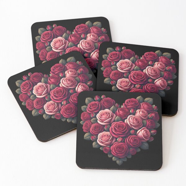 Item preview, Romantic Rose Heart Bouquet - Floral Love Design designed and sold by Linework Studio.
