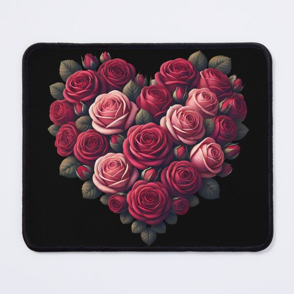 Item preview, Romantic Rose Heart Bouquet - Floral Love Design designed and sold by Linework Studio.