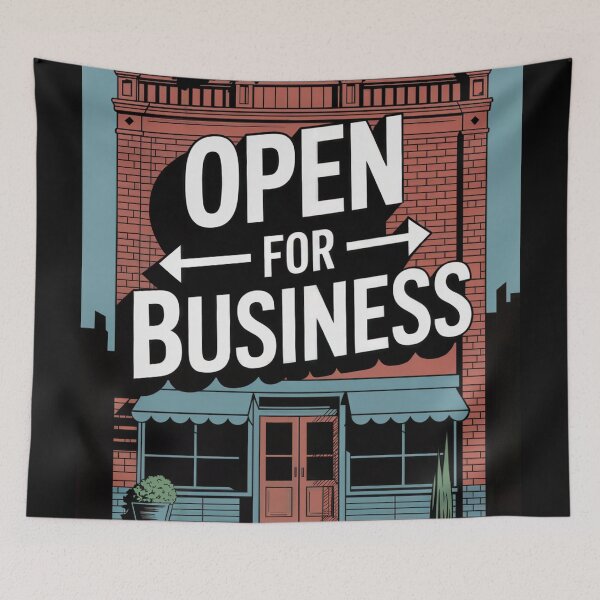 Item preview, Open for Business Storefront Design designed and sold by ShadowAndSlate.