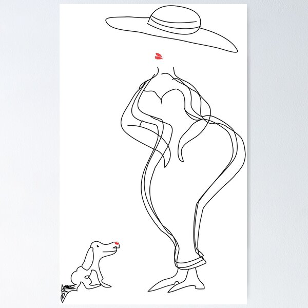 Item preview, La dama y el perro (Negro sobre blanco) designed and sold by MoN-TheSign.