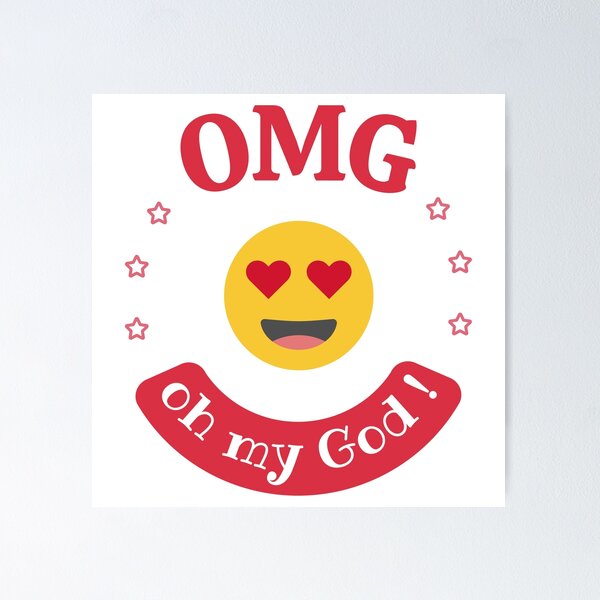 Item preview, OMG – Oh My God!  Cute Heart Eyes Emoji Expression designed and sold by ManyVersee.