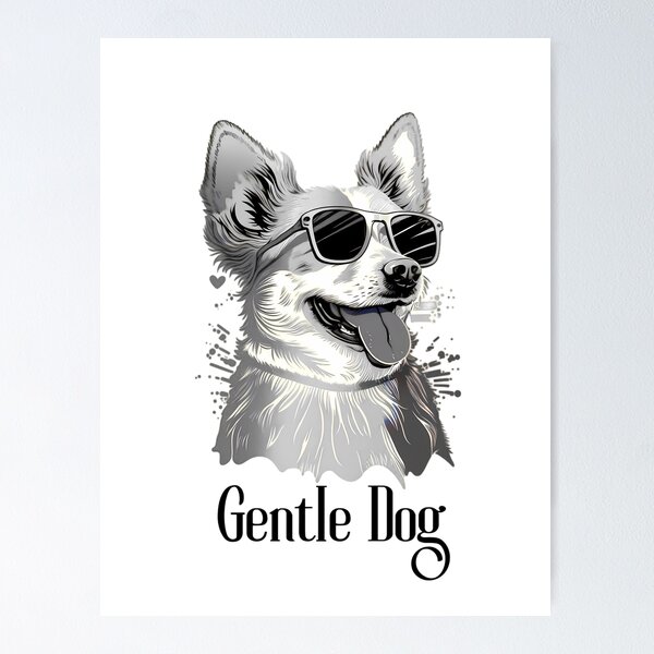 Item preview, Monochrome Cool Dog With Sunglasses Urban Art designed and sold by ExploreAura Studio.