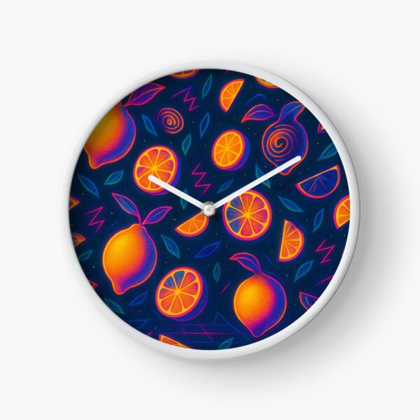 Item preview, Retro Neon Citrus Vibes Bold Abstract Lemon Seamless Pattern designed and sold by CapturedByeJ.